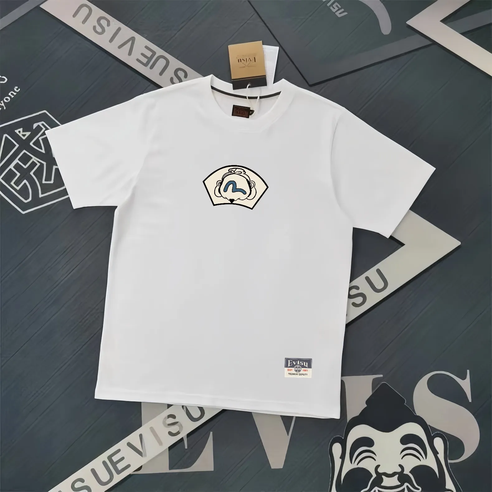 Evisu 2025New Arrival T ⚠ Quality⚠ Same Style T 。 ，Black S-XXL，White S-XXL，Gray M-XXL，Red S-XXL， Red M-XXL，